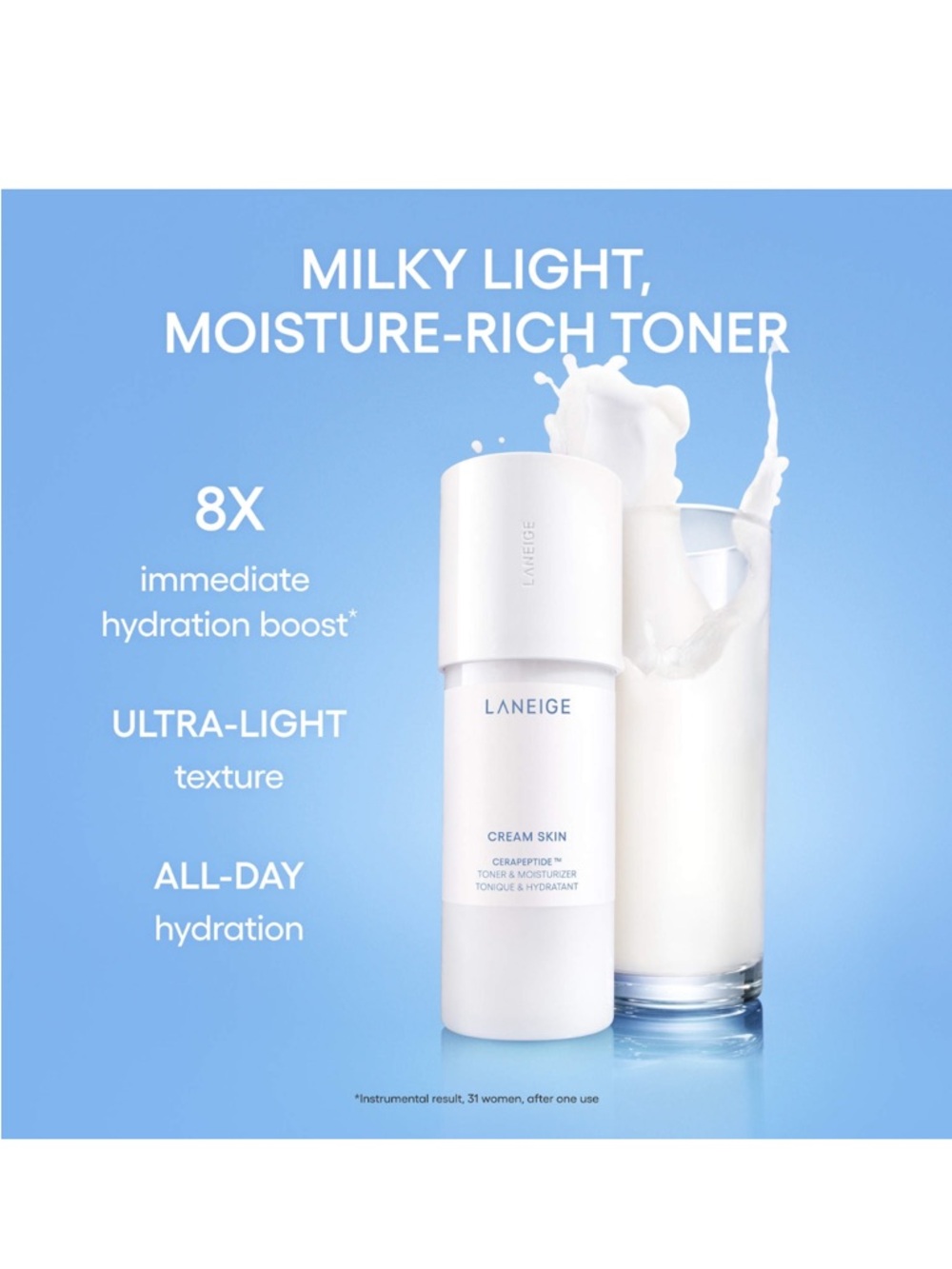 LANEIGE Cream Skin CeraPeptide Mist – light gray and navy text - Picture 7 of 10